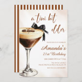 A Tini Bit Older Espresso Martini Birthday 招待状 (正面/裏面)
