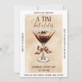 A Tini Bit Older Espresso Martini Birthday Party 招待状