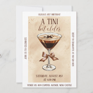 A Tini Bit Older Espresso Martini Birthday Party 招待状