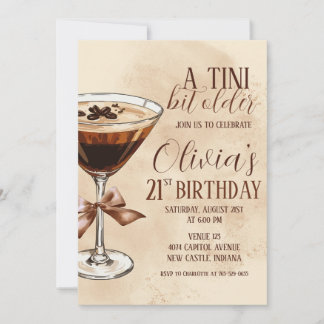 A Tini Bit Older Espresso Martini Birthday Party 招待状