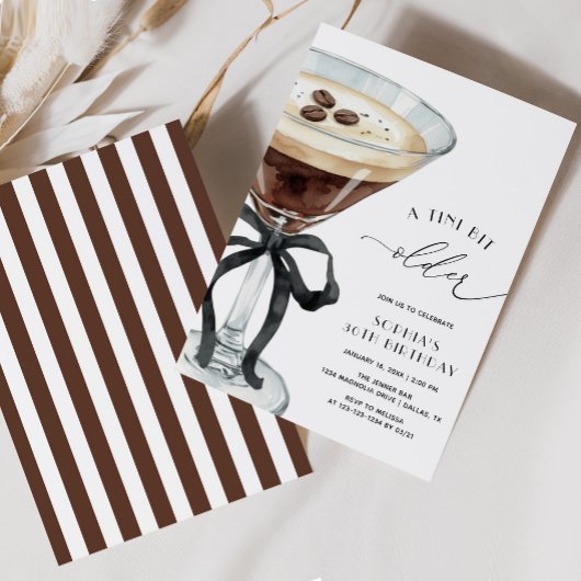 A Tini Bit Older Espresso Martini Birthday Party 招待状