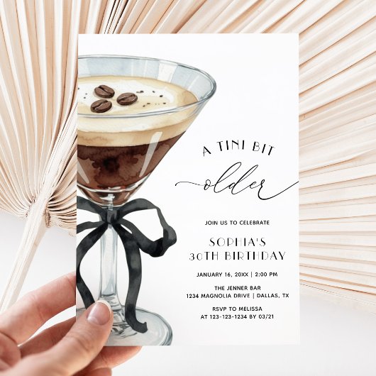 A Tini Bit Older Espresso Martini Birthday Party 招待状