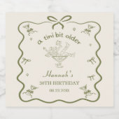 A Tini Bit Older Espresso Martini Bow Birthday スパークリングワインラベル (シングルラベル)