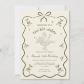 A Tini Bit Older Espresso Martini Bow Birthday  招待状 (正面)