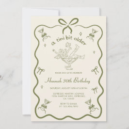 A Tini Bit Older Espresso Martini Bow Birthday  招待状
