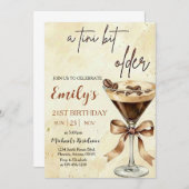 A Tini Bit Older Expresso Martini Birthday Party 招待状 (正面/裏面)