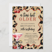 A Tini Bit Older Leopard Cherry Martini Birthday  招待状 (正面)