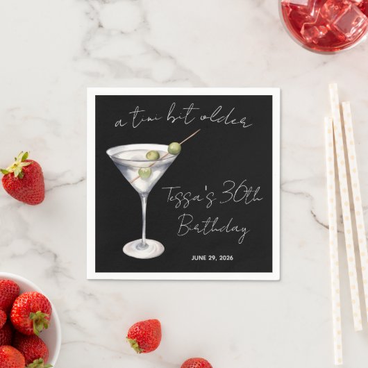 A Tini Bit Older, Martiniをテーマにした誕生日パーティー スタンダードカクテルナプキン (インサイチュ)