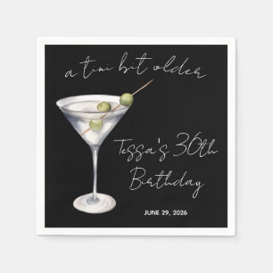 A Tini Bit Older, Martiniをテーマにした誕生日パーティー スタンダードカクテルナプキン