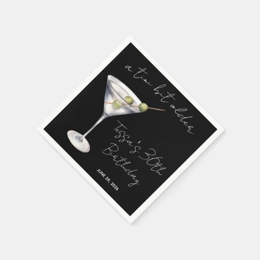 A Tini Bit Older, Martiniをテーマにした誕生日パーティー スタンダードカクテルナプキン (角)