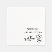 A Tini Bit Older Martiniをテーマにした誕生日パーティー スタンダードカクテルナプキン (正面)