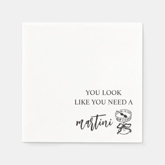 A Tini Bit Older Martiniをテーマにした誕生日パーティー スタンダードカクテルナプキン (正面)