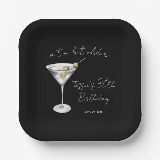 A Tini Bit Older, Martiniをテーマにした誕生日パーティー ペーパープレート (正面)