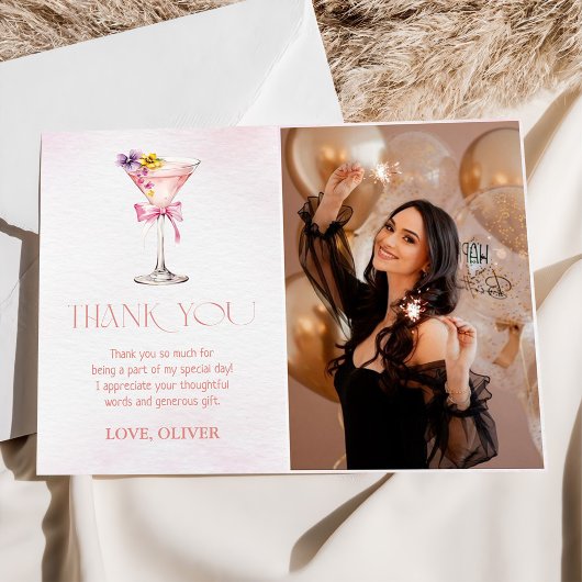 A Tini Bit Older Martini 30th Birthday Party Photo サンキューカード