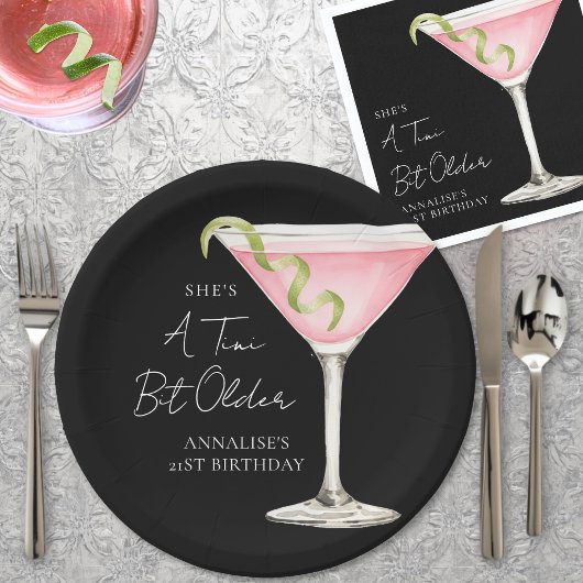 A Tini Bit Older Martini Birthday ペーパープレート