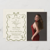 A Tini Bit Older Martini Bow 30th Birthday Photo 招待状 (正面/裏面)