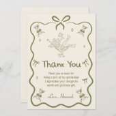 A Tini Bit Older Martini Bow Birthday Party サンキューカード (正面/裏面)