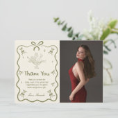 A Tini Bit Older Martini Bow Birthday Party Photo サンキューカード (スタンド正面)