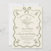 A Tini Bit Older Martini Bow Forty Birthday 招待状 (正面)