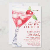 A Tini Bit Older Martini Cocktail Birthday For Her 招待状 (正面)