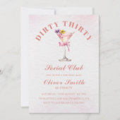 A Tini Bit Older Martini Dirty Thirty Birthday 招待状 (正面)