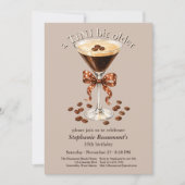 A Tini Bit Older Martini Espresso Brown Bow 30th 招待状 (正面)