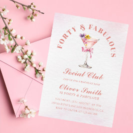 A Tini Bit Older Martini Forty & Fabulous Birthday 招待状