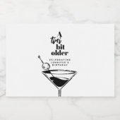 A Tini Bit Older Modern White Martini Birthday  リキュールボトルラベル (シングルラベル)