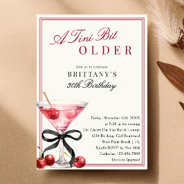 A Tini Bit Older Old Money Cherry Martini Birthday 招待状