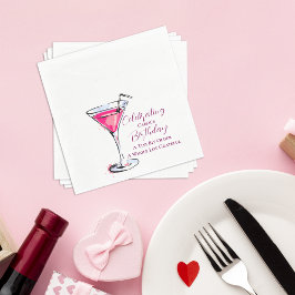 A Tini Bit Older Pink Martini Birthday Party Paper スタンダードランチョンナプキン