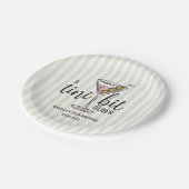 A Tini Bit Older Pink Martini Cocktail Birthday ペーパープレート (アングル)