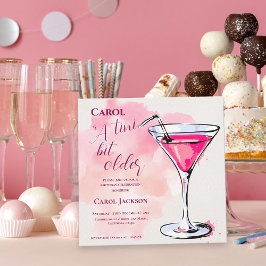A Tini Bit Older Pink Martini Cocktail Birthday マグネット招待状