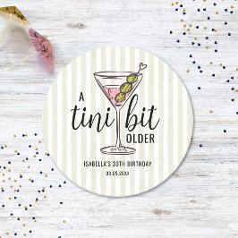 A Tini Bit Older Pink Martini Cocktail Birthday ラウンドペーパーコースター