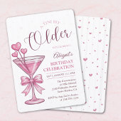 A Tini Bit Older Pink Martini Cocktail Birthday  招待状