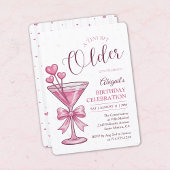 A Tini Bit Older Pink Martini Cocktail Birthday  招待状