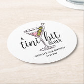 A Tini Bit Older Pink Martini Themed Birthday ラウンドペーパーコースター (アングル)