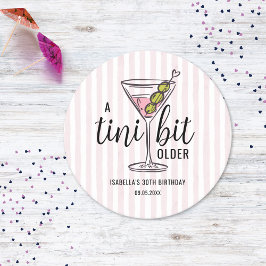 A Tini Bit Older Pink Martini Themed Birthday ラウンドペーパーコースター