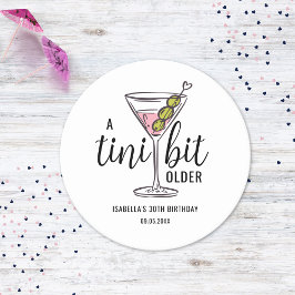 A Tini Bit Older Pink Martini Themed Birthday ラウンドペーパーコースター