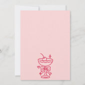 A Tini Bit Older Pink Red Cherry Martini Birthday 招待状 (裏面)