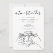 A Tini Bit Older White Chic Martini Birthday Party 招待状 (正面)