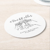 A Tini Bit Older White Hand Drawn Birthday Party ラウンドペーパーコースター (アングル)