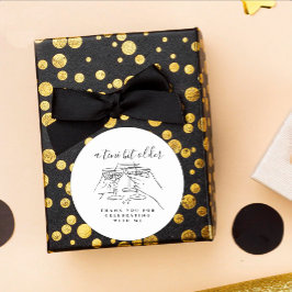 A Tini Bit Older White Martini Birthday Thank You ラウンドシール