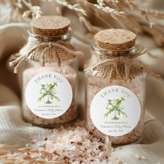 A tini Martini Sage Baby Shower Thank you Sticker ラウンドシール