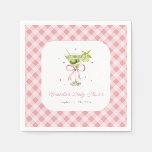 A Tini OneはMartini Girl Baby Showerの途中にある スタンダードカクテルナプキン (正面)