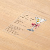 A Tini One シンプルミニマル Pink Martini Baby Shower アクリル招待状 (レイダウン)