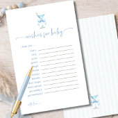 A Tini One Blue Bow Wishes For Baby Advice Card