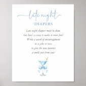 A TIni One Blue Boy Baby Shower Late Night Diapers ポスター (正面)