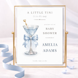 A Tini One Blue Boy Baby Shower Shower Welcome ポスター