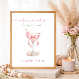 A Tini One Coquette Baby Shower Advice & Wishes ポスター