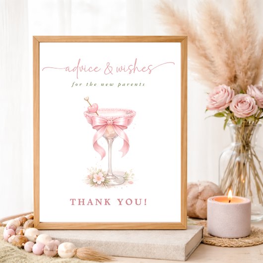 A Tini One Coquette Baby Shower Advice & Wishes ポスター